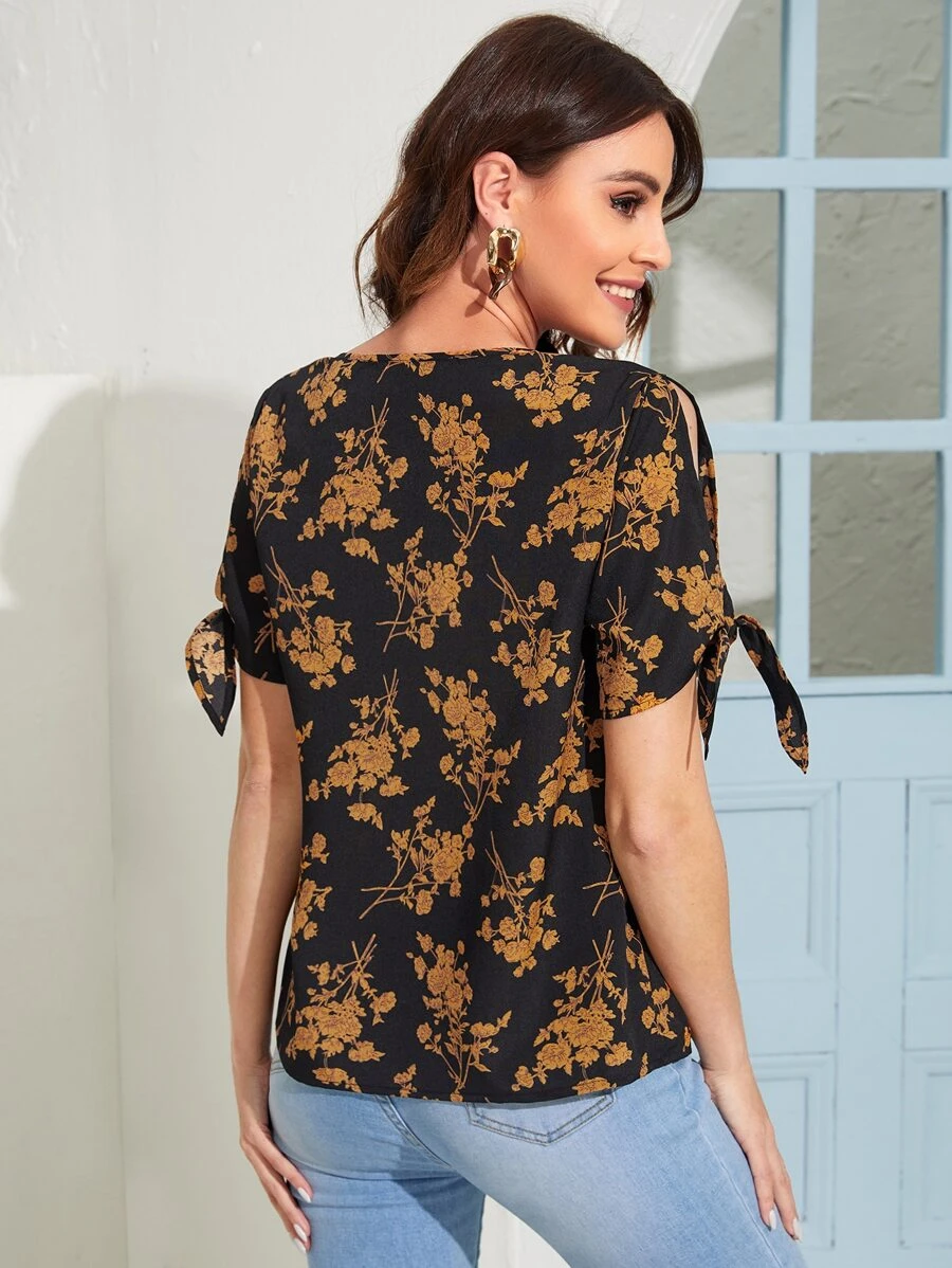 Floral Knot Cuff Top