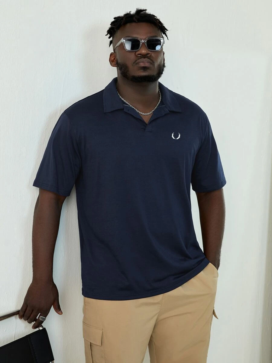 Extended Sizes Antler Embroidered Polo Shirt